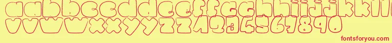 フォントLaPetitePuce – 赤い文字の黄色い背景