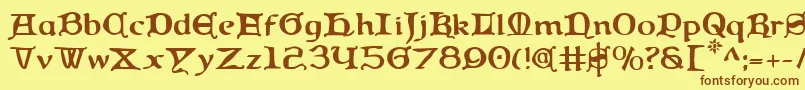 Queen Font – Brown Fonts on Yellow Background