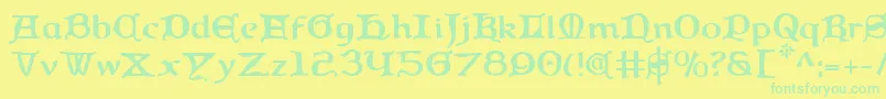 Queen Font – Green Fonts on Yellow Background