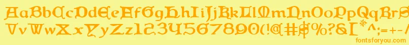 Queen Font – Orange Fonts on Yellow Background