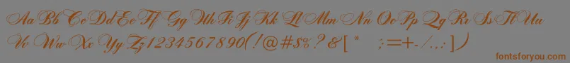 Rosamundaonec Font – Brown Fonts on Gray Background