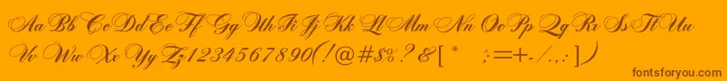 Rosamundaonec Font – Brown Fonts on Orange Background