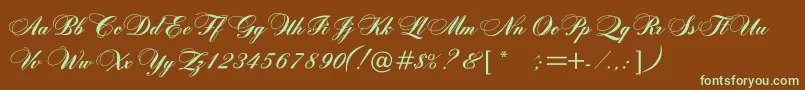 Rosamundaonec Font – Green Fonts on Brown Background