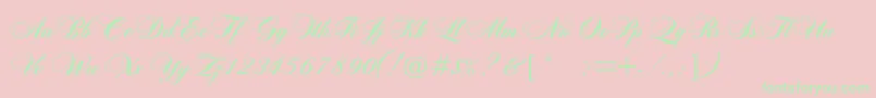 Rosamundaonec Font – Green Fonts on Pink Background
