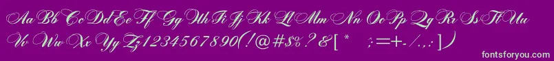 Rosamundaonec Font – Green Fonts on Purple Background