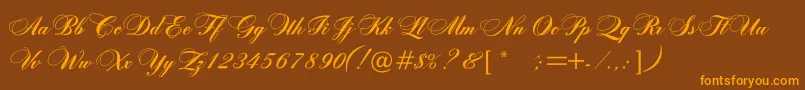 Rosamundaonec Font – Orange Fonts on Brown Background