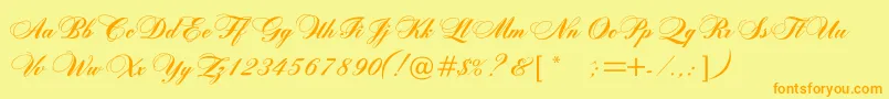 Rosamundaonec Font – Orange Fonts on Yellow Background