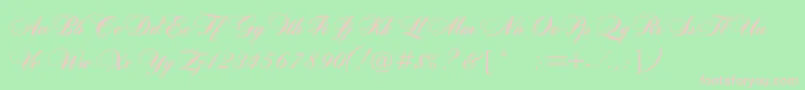 Rosamundaonec Font – Pink Fonts on Green Background