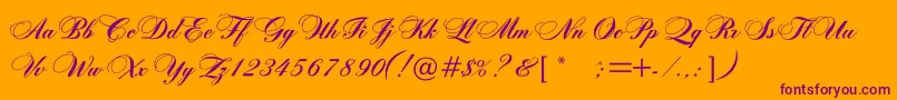Rosamundaonec Font – Purple Fonts on Orange Background