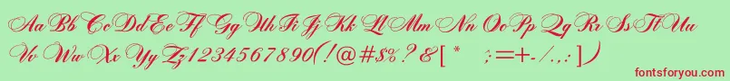 Rosamundaonec Font – Red Fonts on Green Background