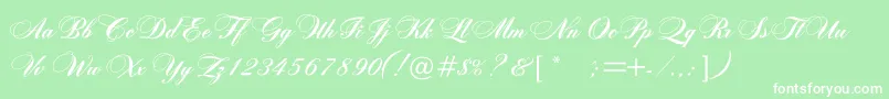 Rosamundaonec Font – White Fonts on Green Background