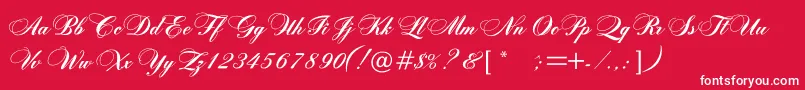 Шрифт Rosamundaonec – белые шрифты на красном фоне