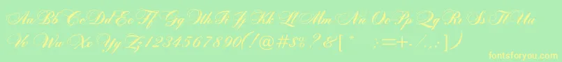 Rosamundaonec Font – Yellow Fonts on Green Background