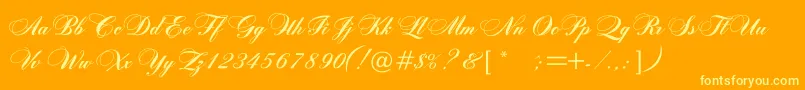 Rosamundaonec Font – Yellow Fonts on Orange Background