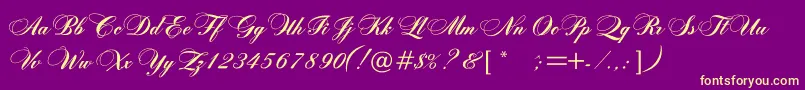 Rosamundaonec Font – Yellow Fonts on Purple Background