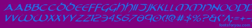 Tristramei Font – Blue Fonts on Purple Background