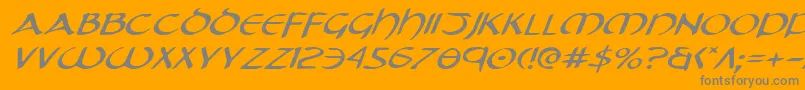 Tristramei-Schriftart – Graue Schriften auf orangefarbenem Hintergrund