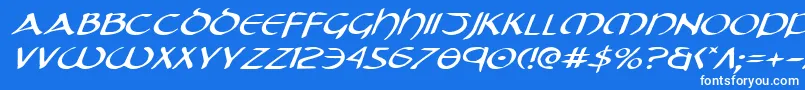 Tristramei Font – White Fonts on Blue Background