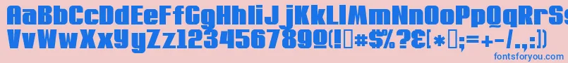 Machacow Font – Blue Fonts on Pink Background
