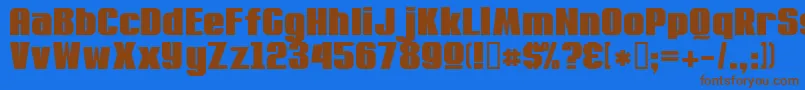 Machacow Font – Brown Fonts on Blue Background