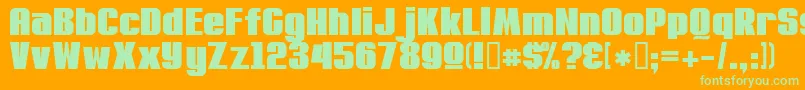 Machacow Font – Green Fonts on Orange Background