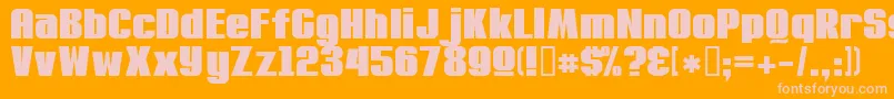 Machacow Font – Pink Fonts on Orange Background