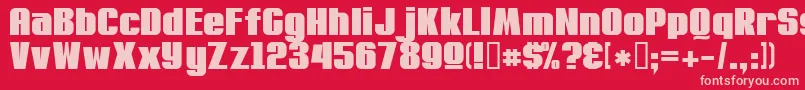 Machacow Font – Pink Fonts on Red Background