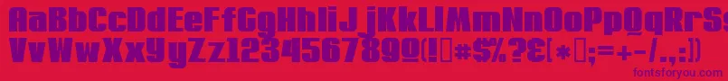 Machacow Font – Purple Fonts on Red Background