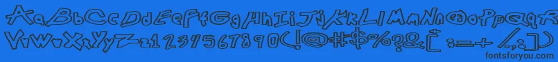 ChunkmuffinHollowWide Font – Black Fonts on Blue Background