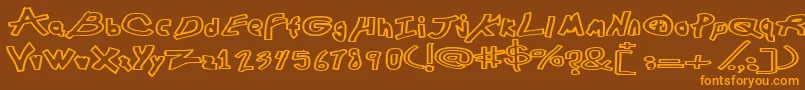 ChunkmuffinHollowWide Font – Orange Fonts on Brown Background