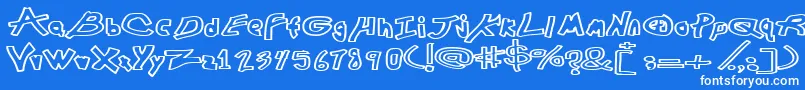 ChunkmuffinHollowWide Font – White Fonts on Blue Background