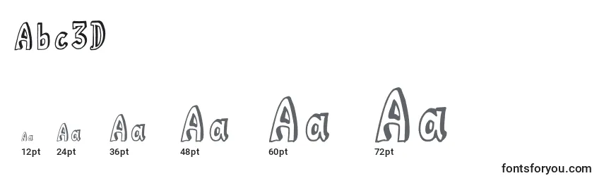 Größen der Schriftart Abc3D