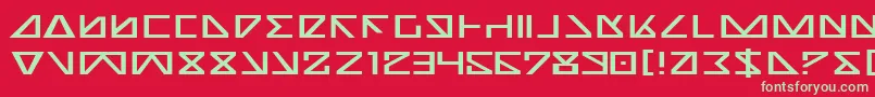 フォントNicke – 赤い背景に緑の文字