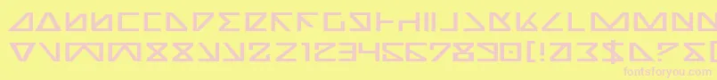 Nicke-fontti – vaaleanpunaiset fontit keltaisella taustalla