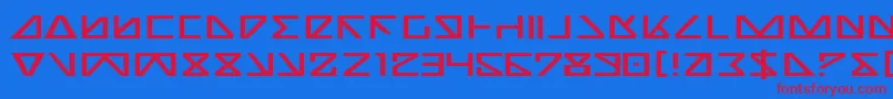 フォントNicke – 赤い文字の青い背景