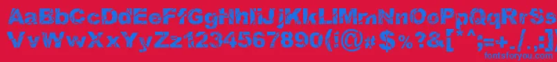 WoodcutterStorm Font – Blue Fonts on Red Background