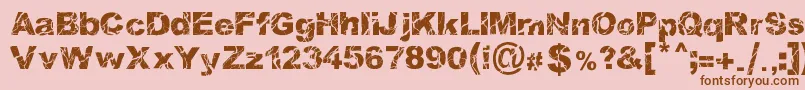 WoodcutterStorm Font – Brown Fonts on Pink Background