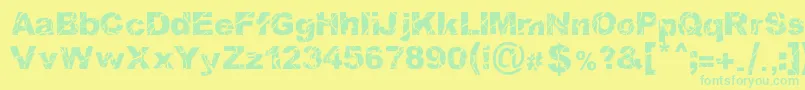 WoodcutterStorm Font – Green Fonts on Yellow Background