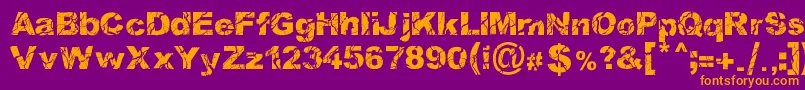WoodcutterStorm Font – Orange Fonts on Purple Background