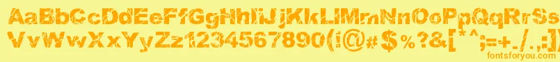 WoodcutterStorm Font – Orange Fonts on Yellow Background