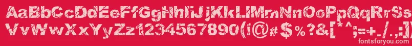 WoodcutterStorm Font – Pink Fonts on Red Background