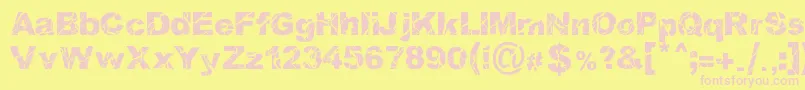 WoodcutterStorm Font – Pink Fonts on Yellow Background