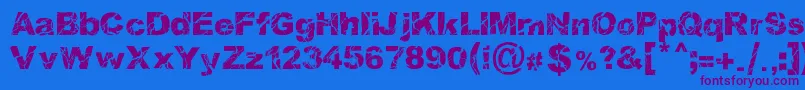 WoodcutterStorm Font – Purple Fonts on Blue Background