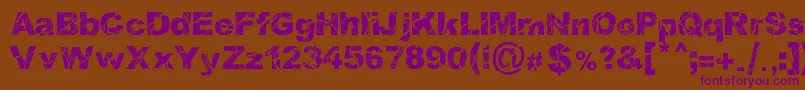 WoodcutterStorm Font – Purple Fonts on Brown Background