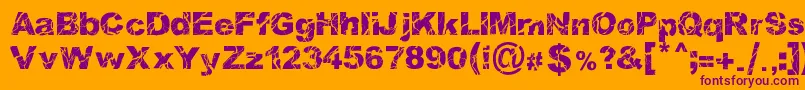 WoodcutterStorm Font – Purple Fonts on Orange Background