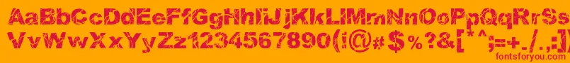 WoodcutterStorm Font – Red Fonts on Orange Background