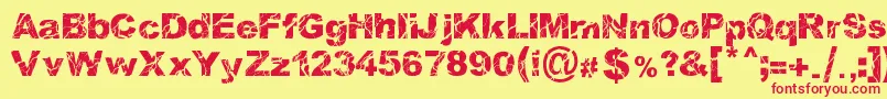 WoodcutterStorm Font – Red Fonts on Yellow Background