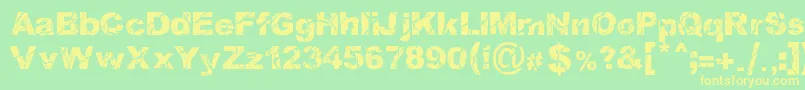 Шрифт WoodcutterStorm – жёлтые шрифты на зелёном фоне