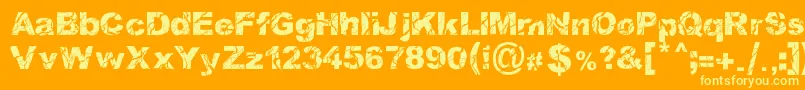 WoodcutterStorm Font – Yellow Fonts on Orange Background
