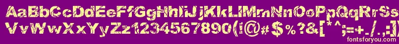 WoodcutterStorm Font – Yellow Fonts on Purple Background